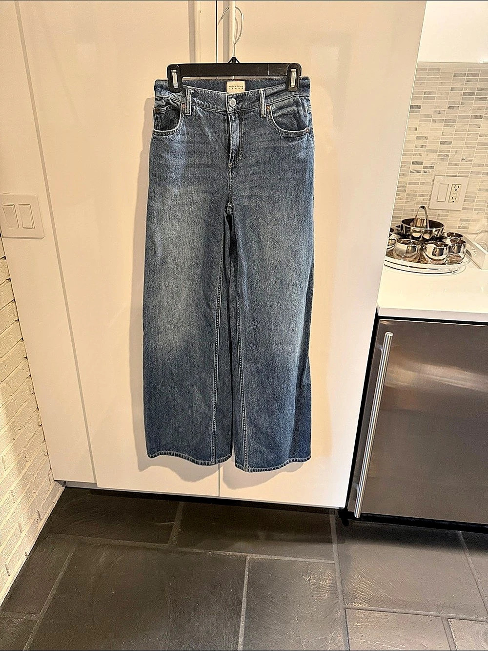 Alice + Olivia Wide Leg Jeans in Blue Waist 24 Harper Mr Wide Leg